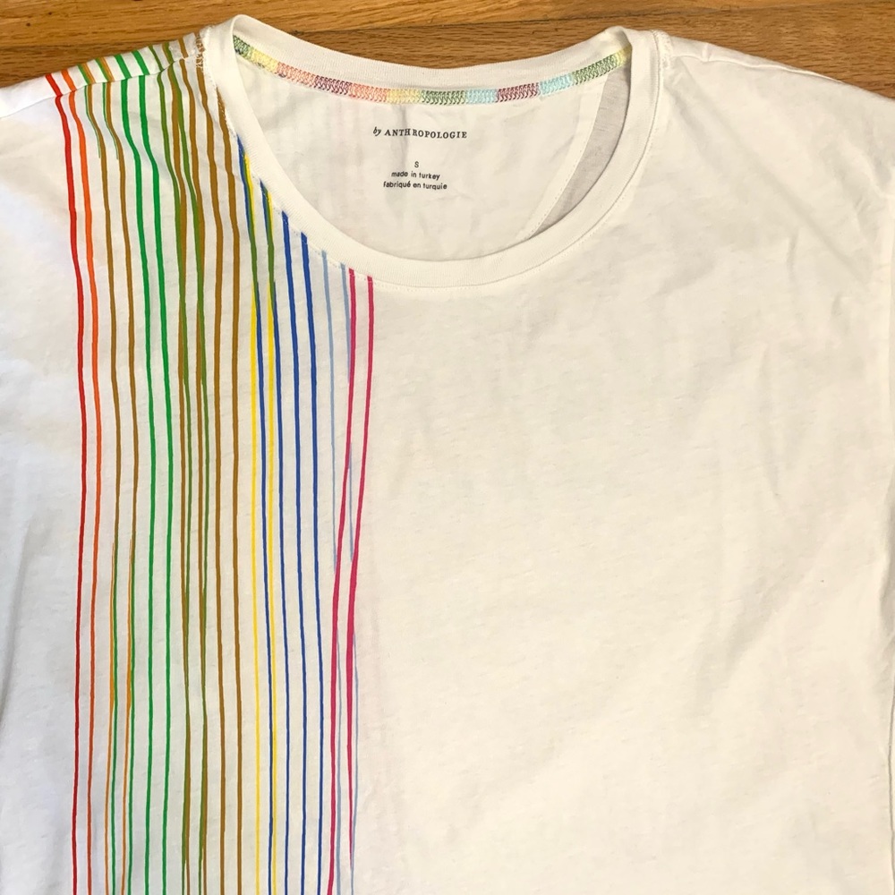 NWOT Rainbow Stripe Tee - Picture 7 of 13